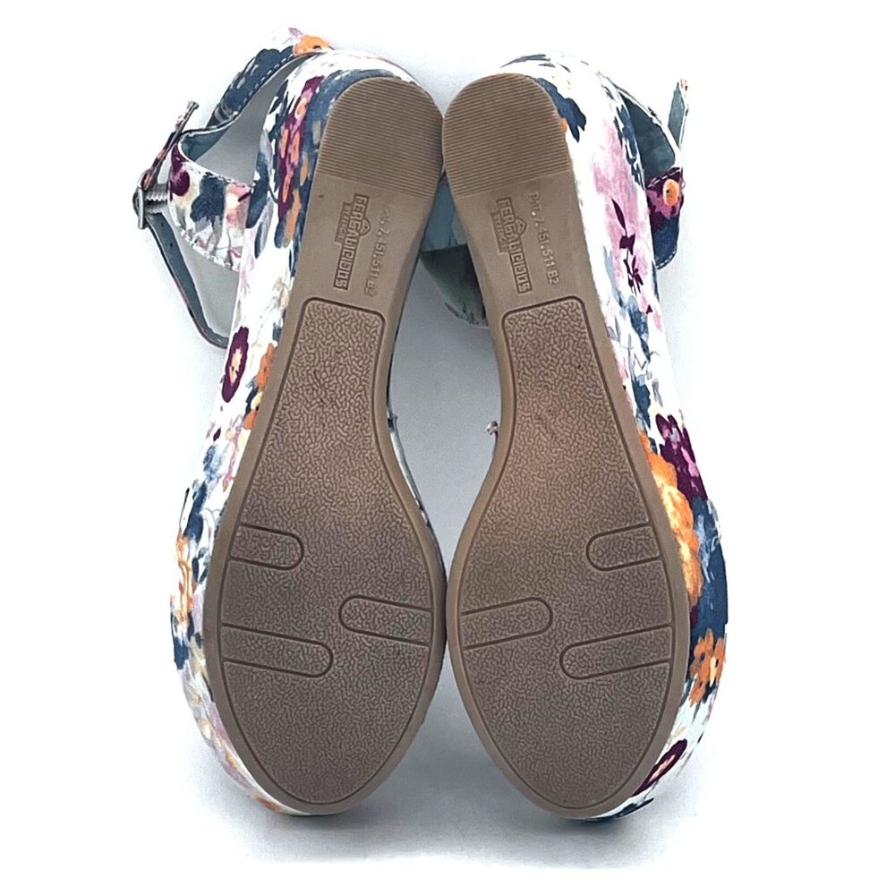 Fergalicious By Fergie Floral Wedge Platform Sandals Sheila Womens Shoes Size 8M - Picture 8 of 13